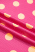 Corded Jacquard Polka Dot Drop Shoulder Patch Pocket Top
