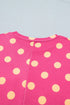Corded Jacquard Polka Dot Drop Shoulder Patch Pocket Top