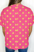 Corded Jacquard Polka Dot Drop Shoulder Patch Pocket Top