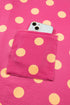 Corded Jacquard Polka Dot Drop Shoulder Patch Pocket Top