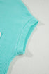 Corded Knit Contrast Panel Pocketed Crew Neck Tee