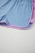 Corded Knit Contrast Trim Cap Sleeve Patchwork Short Set