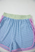 Corded Knit Contrast Trim Cap Sleeve Patchwork Short Set