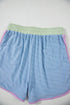 Corded Knit Contrast Trim Cap Sleeve Patchwork Short Set