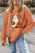 Corded Knit Ghost And Bat Graphic Pullover Sweatshirt