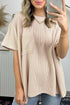 Corded Knit Pocketed Loose Fit T Shirt