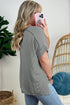 Corded Knit Sequin Baseball Graphic Short Sleeve Tee