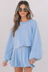 Corded Lantern Sleeve Ruffled Skort Two Piece Dress