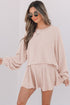 Corded Lantern Sleeve Ruffled Skort Two Piece Dress