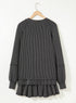 Corded Lantern Sleeve Ruffled Skort Two Piece Dress