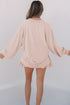 Corded Lantern Sleeve Ruffled Skort Two Piece Dress