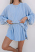 Corded Lantern Sleeve Ruffled Skort Two Piece Dress