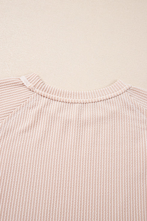 Corded Lantern Sleeve Top Ruffled Mini Skirt Two Piece Dress