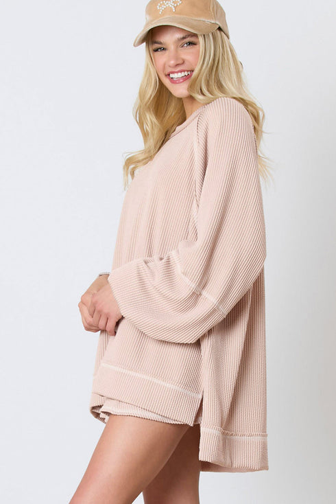 Corded Lantern Sleeve Top Ruffled Mini Skirt Two Piece Dress