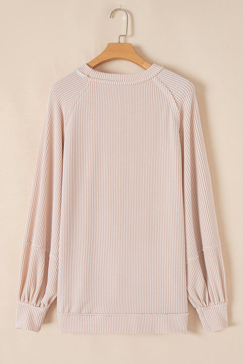 Corded Lantern Sleeve Top Ruffled Mini Skirt Two Piece Dress