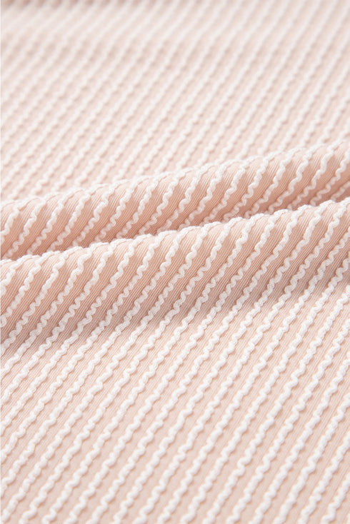 Corded Lantern Sleeve Top Ruffled Mini Skirt Two Piece Dress