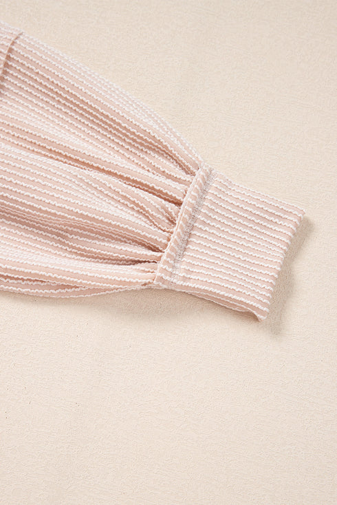 Corded Lantern Sleeve Top Ruffled Mini Skirt Two Piece Dress