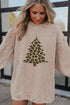 Corded Leopard Tree Holiday Graphic Crew Sweatshirt
