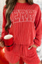 Corded MERRY Graphic Long Sleeve Top and Shorts Set