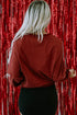 Corded Oversized Heart Graphic Crew Neck Pullover Sweatshirt