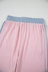 Corded Patchwork Contrast Trim Short Sleeve Wide Leg Pant Set
