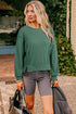 Corded Raw Seam Side Slit Drop Shoulder Sweatshirt