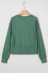 Corded Raw Seam Side Slit Drop Shoulder Sweatshirt