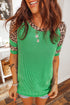 Corded Rib Leopard Patchwork Tunic Tee