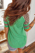 Corded Rib Leopard Patchwork Tunic Tee