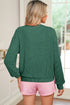 Corded Rib Outline MERRY Letter Drop Shoulder Crewneck Long Sleeve Top