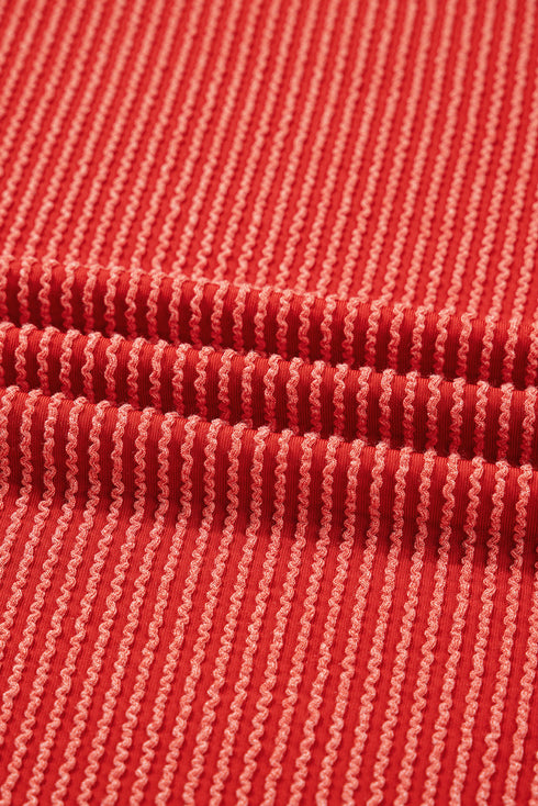 Corded Rib Outline MERRY Letter Drop Shoulder Crewneck Long Sleeve Top