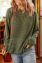 Corded Rib Textured Kangaroo Pocket Long Sleeve Hoodie
