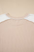 Corded Rib Twist Front High Low Short Sleeve Top