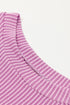 Corded Ribbed Knit Loose Fit Tee And Short Set