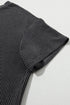 Corded Ribbed Knit Loose Fit Tee And Short Set