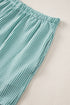 Corded Ribbed Knit Loose Fit Tee And Short Set