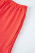 Corded Ribbed Knit Loose Fit Tee And Short Set