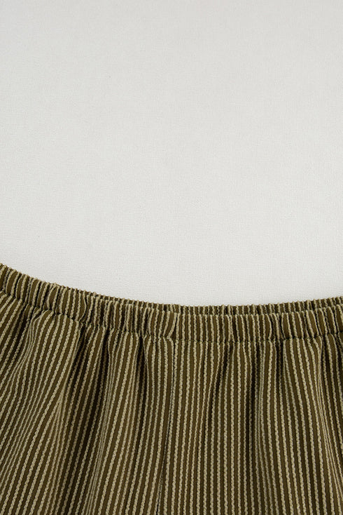 Corded Ribbed Knit Loose Fit Tee And Short Set