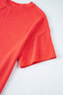 Corded Ribbed Knit Loose Fit Tee And Short Set
