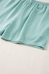 Corded Ribbed Knit Loose Fit Tee And Short Set