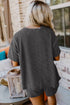 Corded Ribbed Knit Loose Fit Tee And Short Set