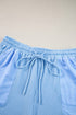 Corded Ribbed Long Sleeve Top And Shorts Loungewear Set