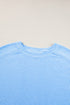 Corded Ribbed Long Sleeve Top And Shorts Loungewear Set