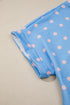 Corded Ribbed Polka Dot Cuffed Short Sleeve Top