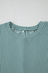 Corded Ruffle Sleeve Crew Neck Shift Mini Dress