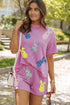 Corded Sequined Bunny Tee And Short Graphic Set