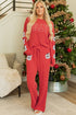 Corded Sequined Letter Motif Wide Leg Graphic Set