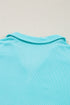 Corded Texture Collared Balloon Sleeve Babydoll Long Sleeve Top