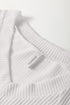 Corded Texture Drop Shoulder Three Quarter Sleeve V Neck Top