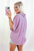 Corded Texture Flap Pocket Collared Button Front Short Sleeve Shirt
